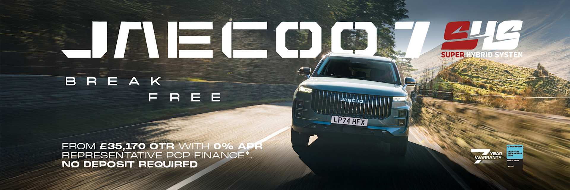 JAECOO 7 SHS 0% Finance offer