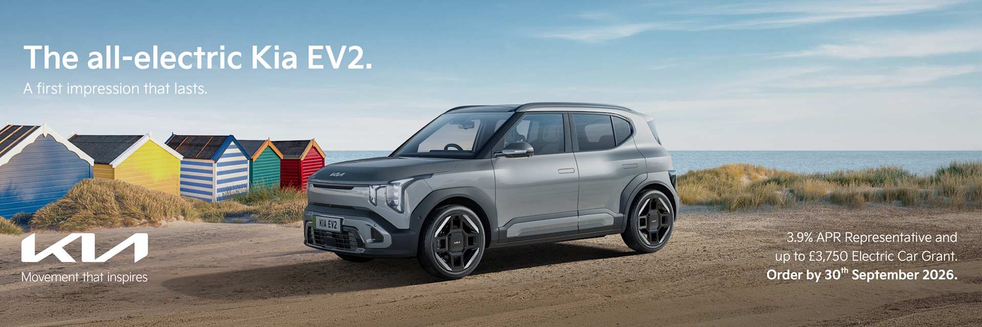 Kia EV2 3.9% APR Representative and up to £3,750 Electric Car Grant