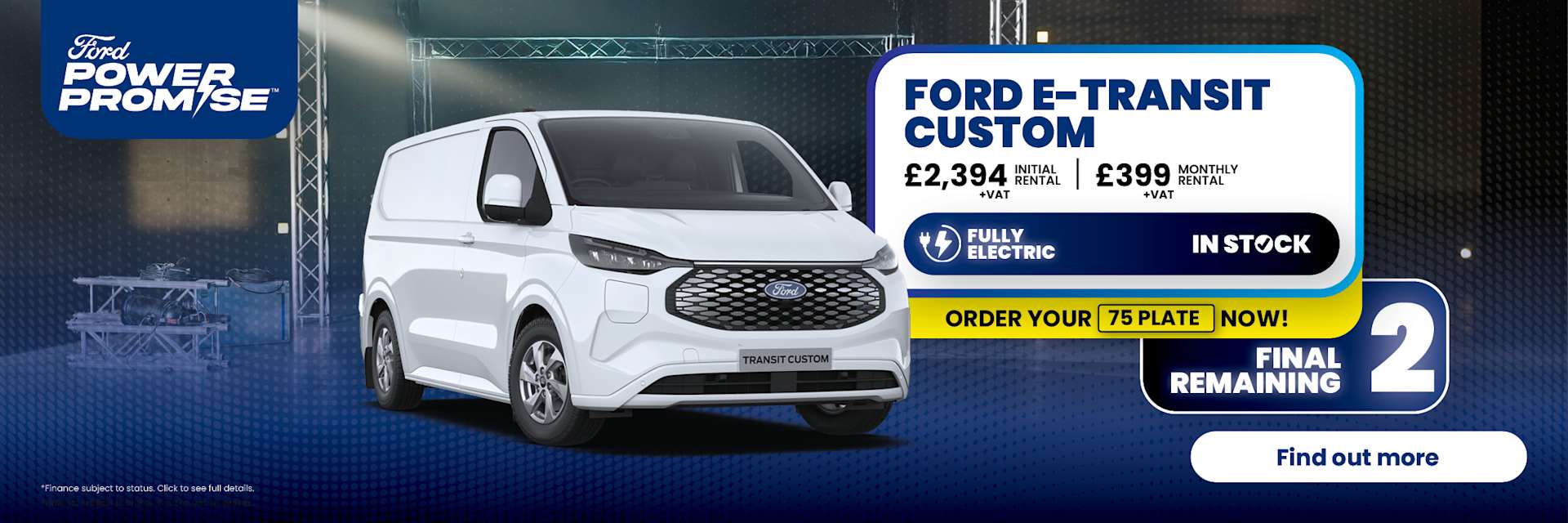 Ford E-Transit Custom Stock Offer 