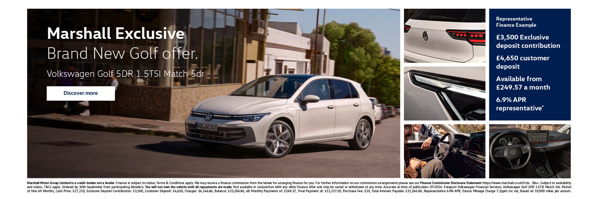 Volkswagen Golf Personal Contract Purchase Exclusive Offer