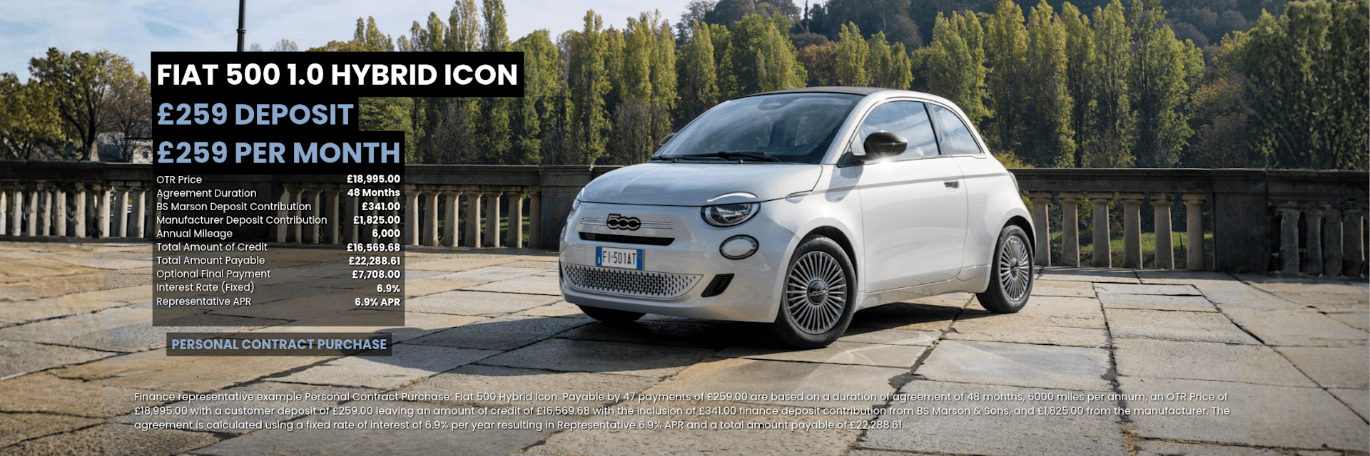 Q4 2026 Oct Fiat 500 Hybrid Icon PCP Offer
