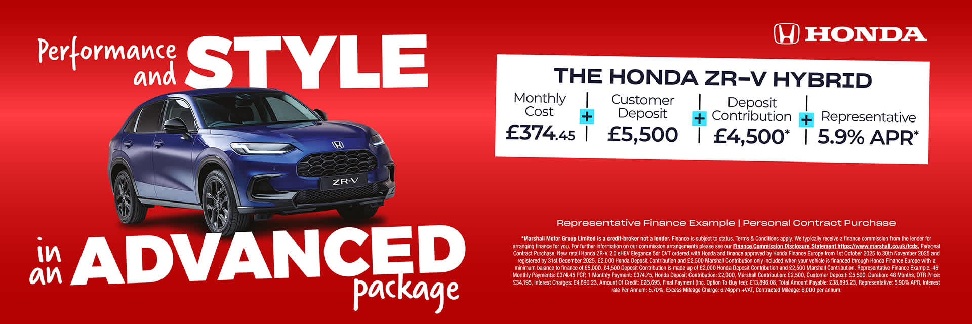 HONDA ZR-V PERSONAL CONTRACT PURCHASE OFFER