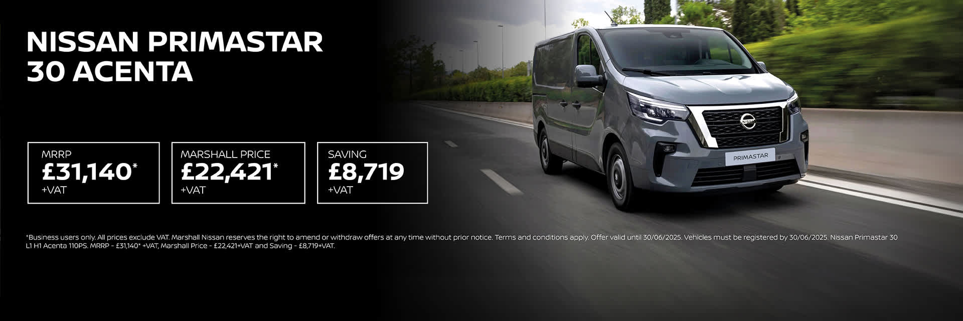 NISSAN PRIMASTAR BUSINESS CONTRACT HIRE OFFER