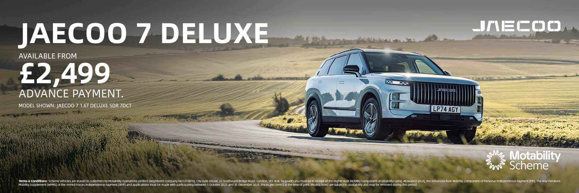 Motability Scheme Offers at Marshall JAECOO