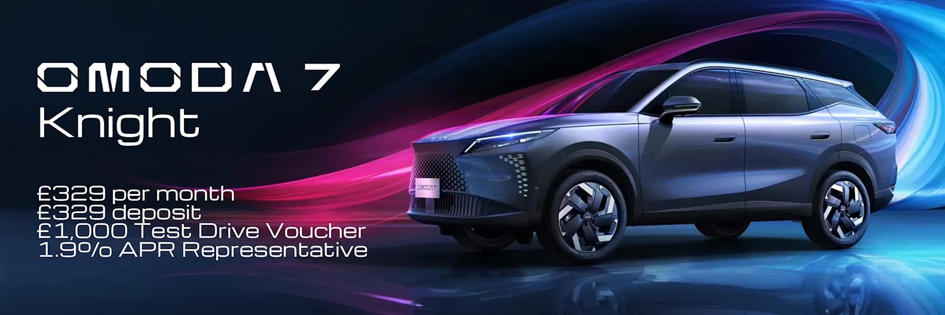 OMODA 7 Knight - £329 per month, £329 deposit, £1,000 Test Drive Voucher