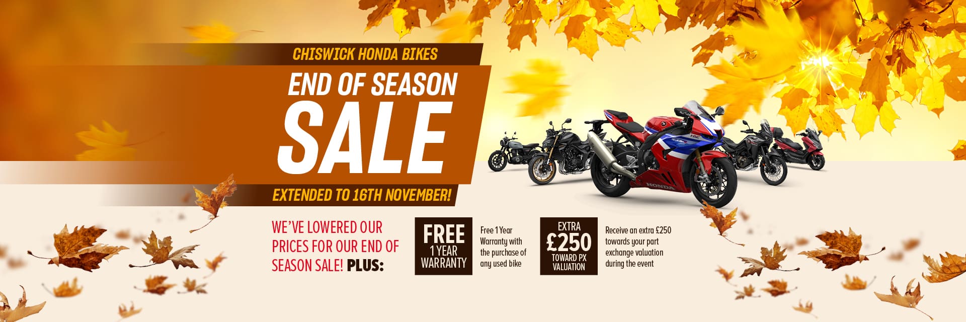 Honda Bikes End Of Season Sale