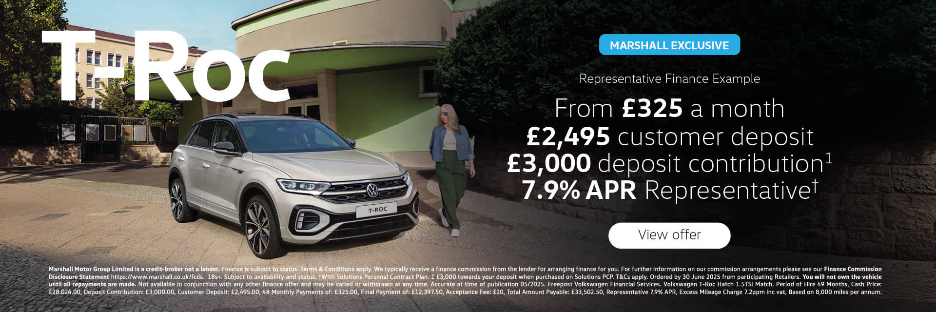 Volkswagen T-Roc Personal Contract Purchase Offer