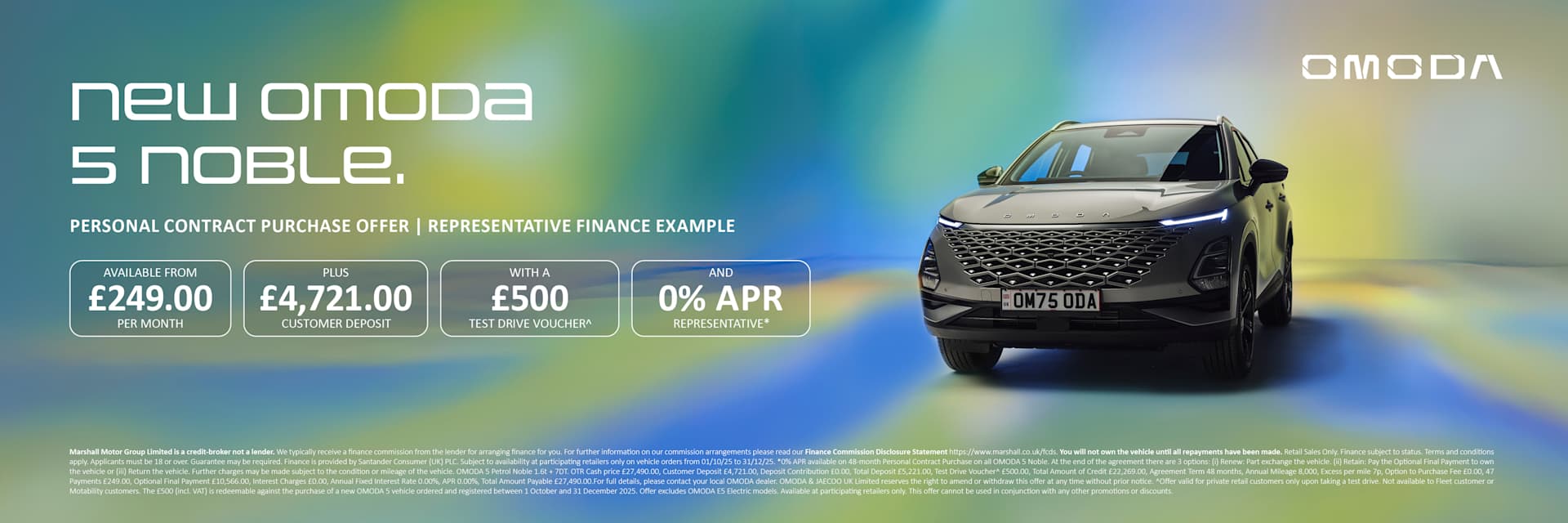 OMODA 5 Noble Personal Contract Purchase Offer - 0% APR Representative*