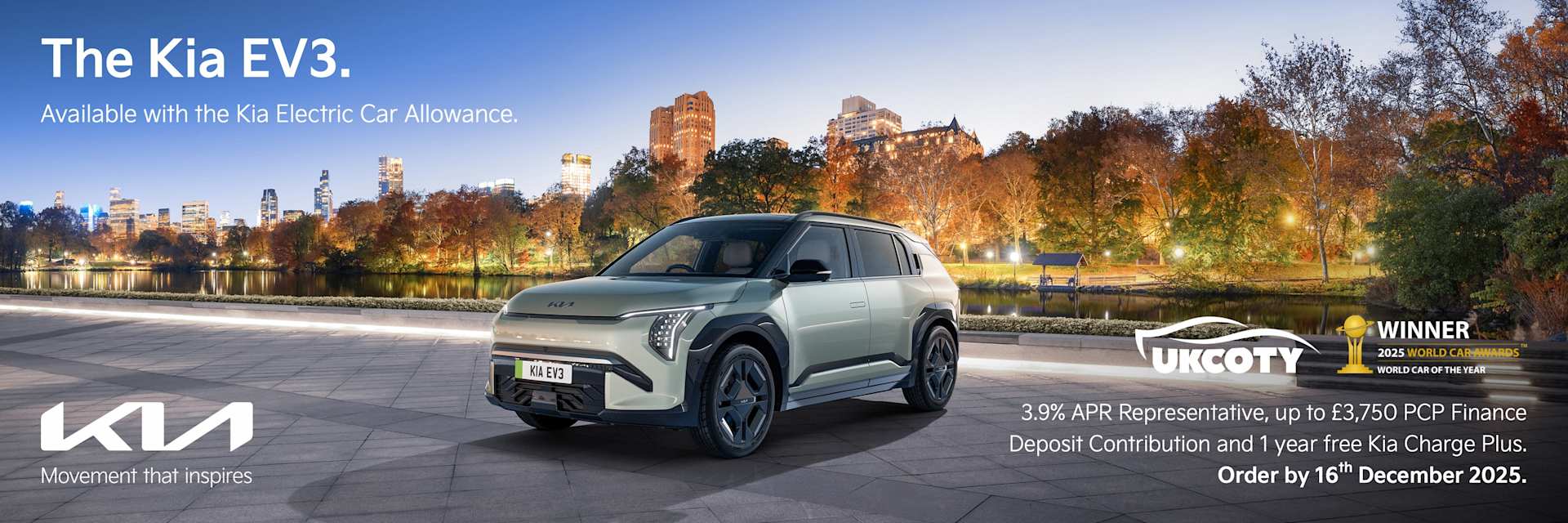 Kia EV3 Offer £1,000 Deposit Contribution & 3.9% APR