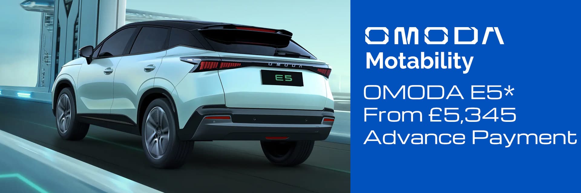 Omoda E5 from £5,475 advance payment on Motability