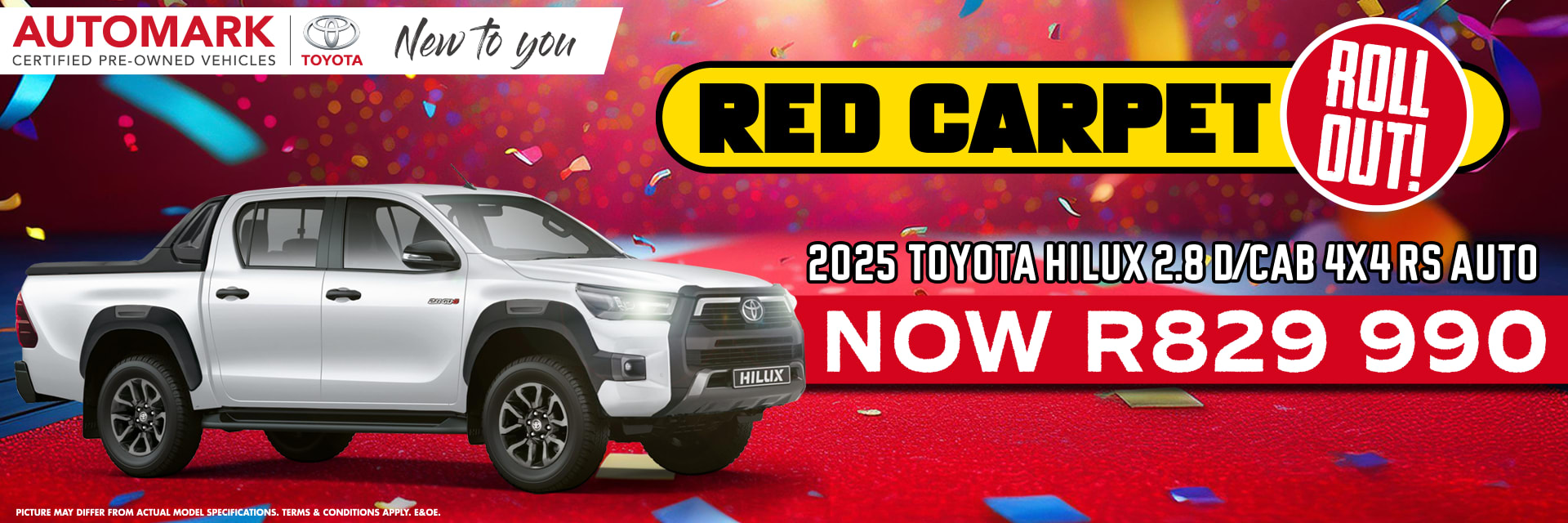 2025 Hilux 2.8 GD-6 D/Cab 4x4 RS Auto — R829,990 (Automark Certified)