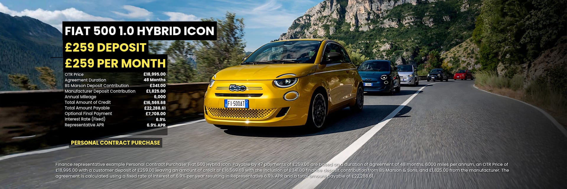 Q4 2026 Oct Fiat 500 Hybrid Icon PCP Offer