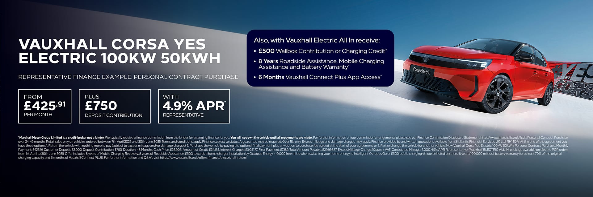 CORSA YES ELECTRIC OFFER.