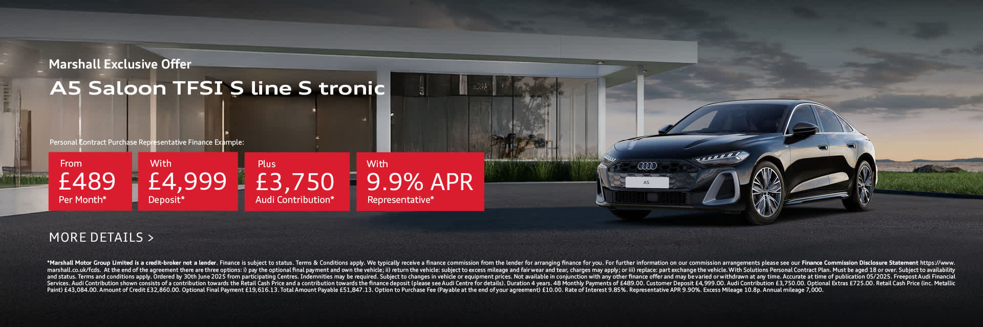 Audi A5 Saloon Personal Contract Purchase Offer