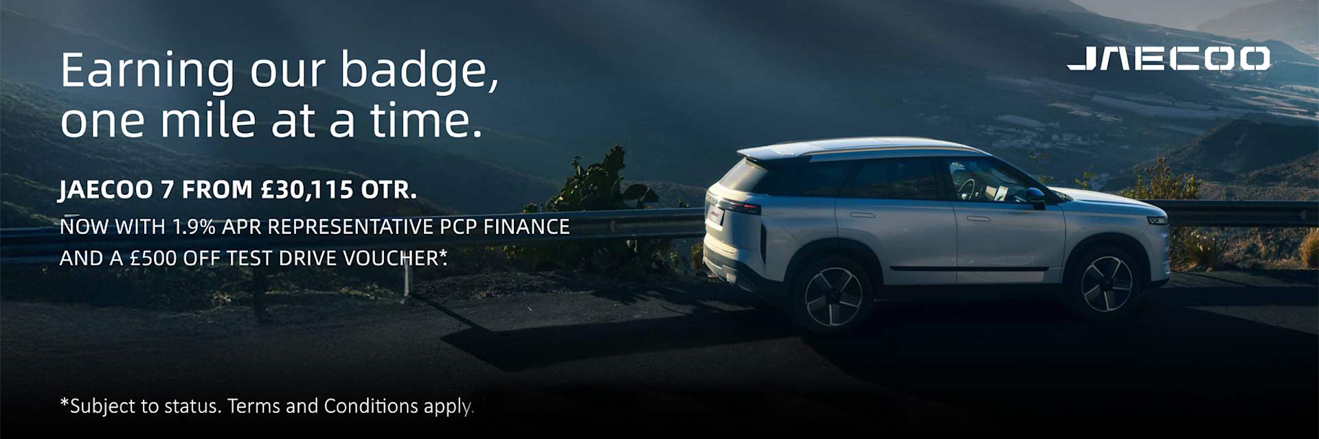 JAECOO 7 £500 Test Drive Voucher