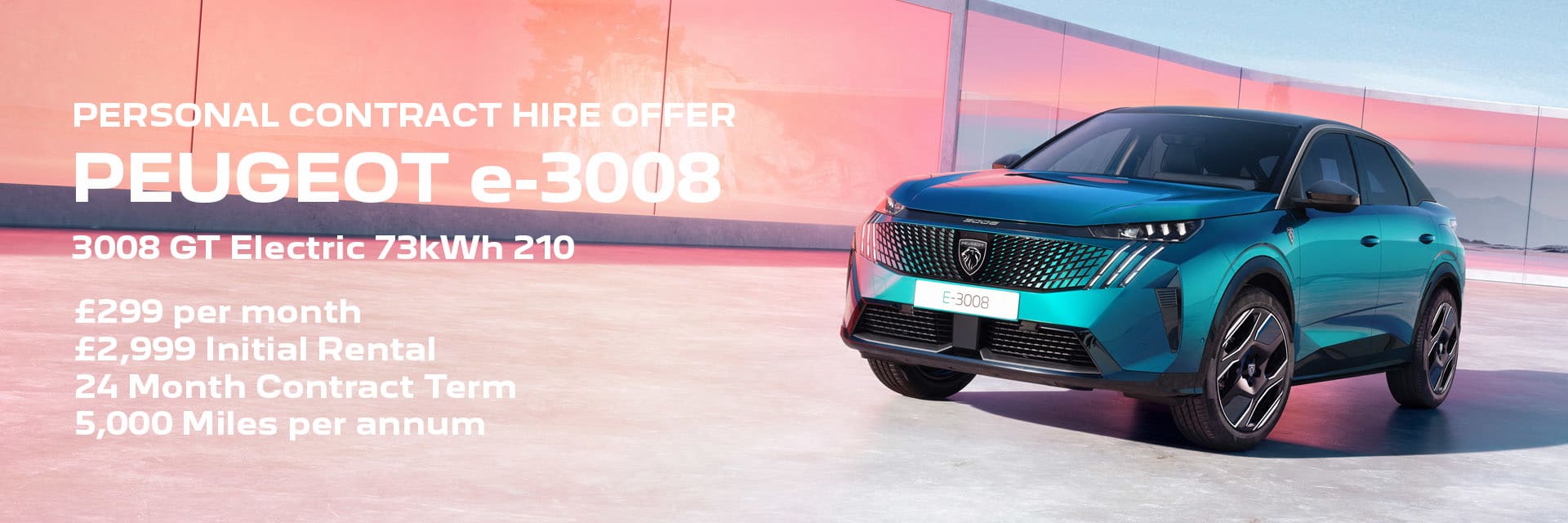 Peugeot E-3008 GT Personal Contract Hire Offer