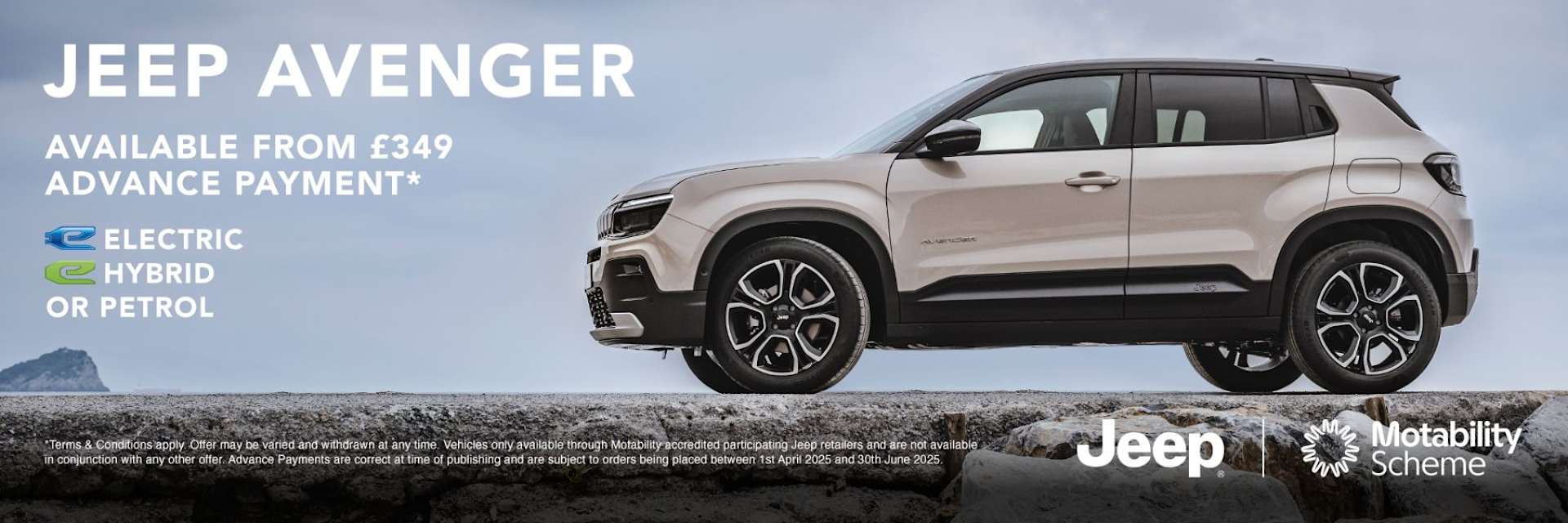 New Jeep Avenger Motability from Nil Advance Payment
