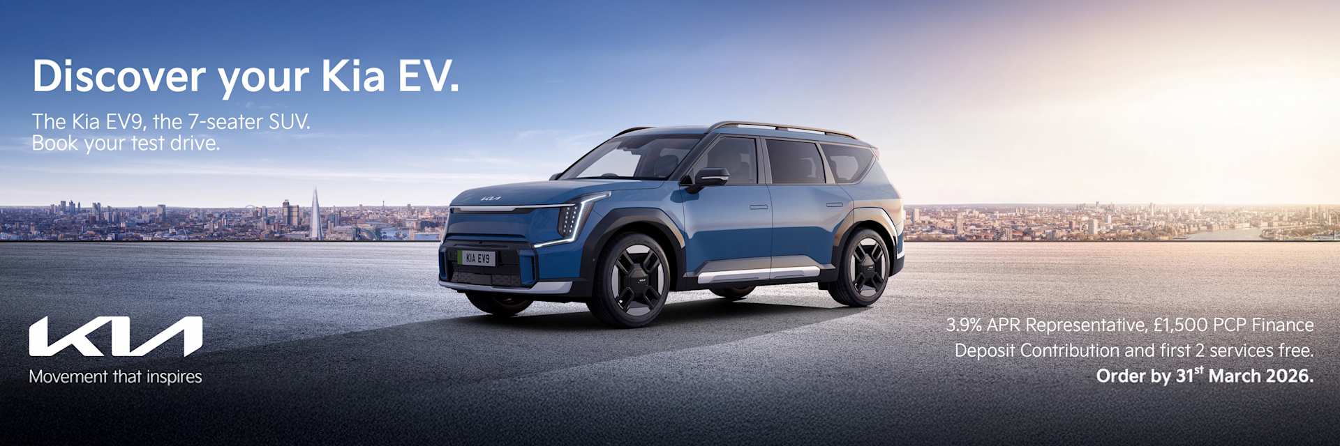 Kia EV9: £1,500 PCP Deposit Contribution and 3.9% APR Representative