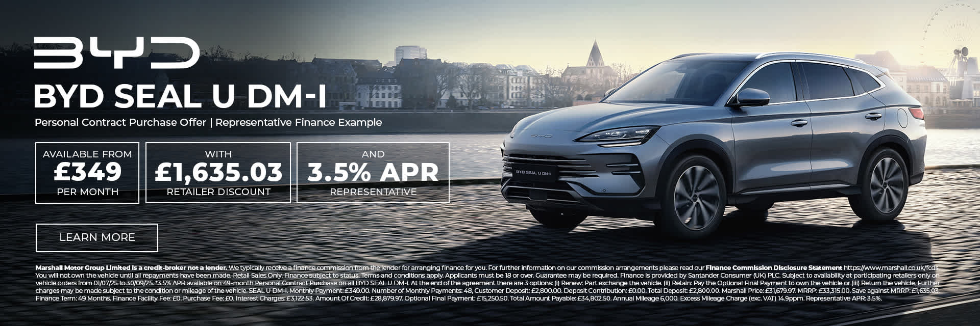 BYD SEAL U DM-i Personal Contract Purchase Offer - 3.5% APR Representative*.
