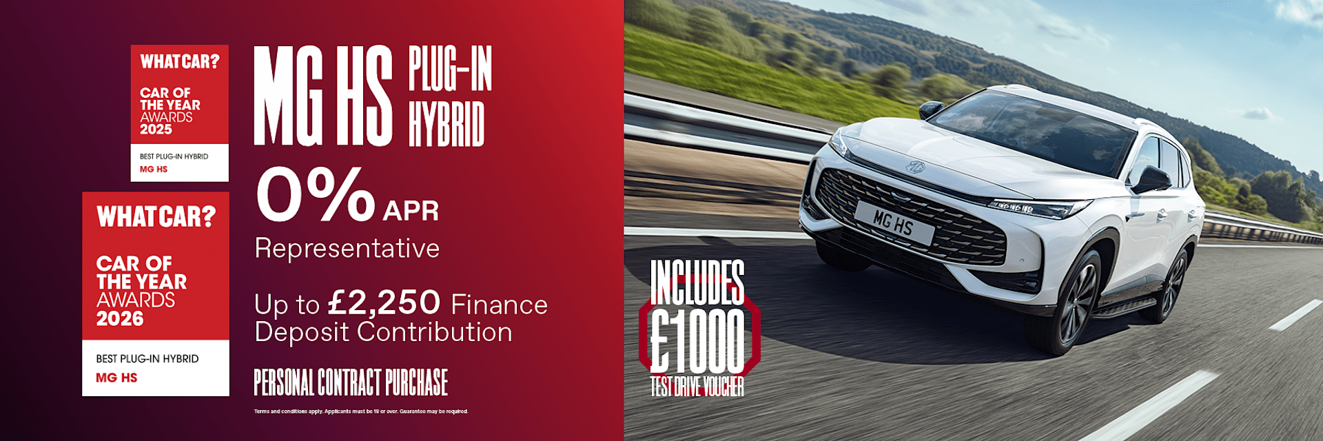 MG HS Plug-in Hybrid 0% APR Representative