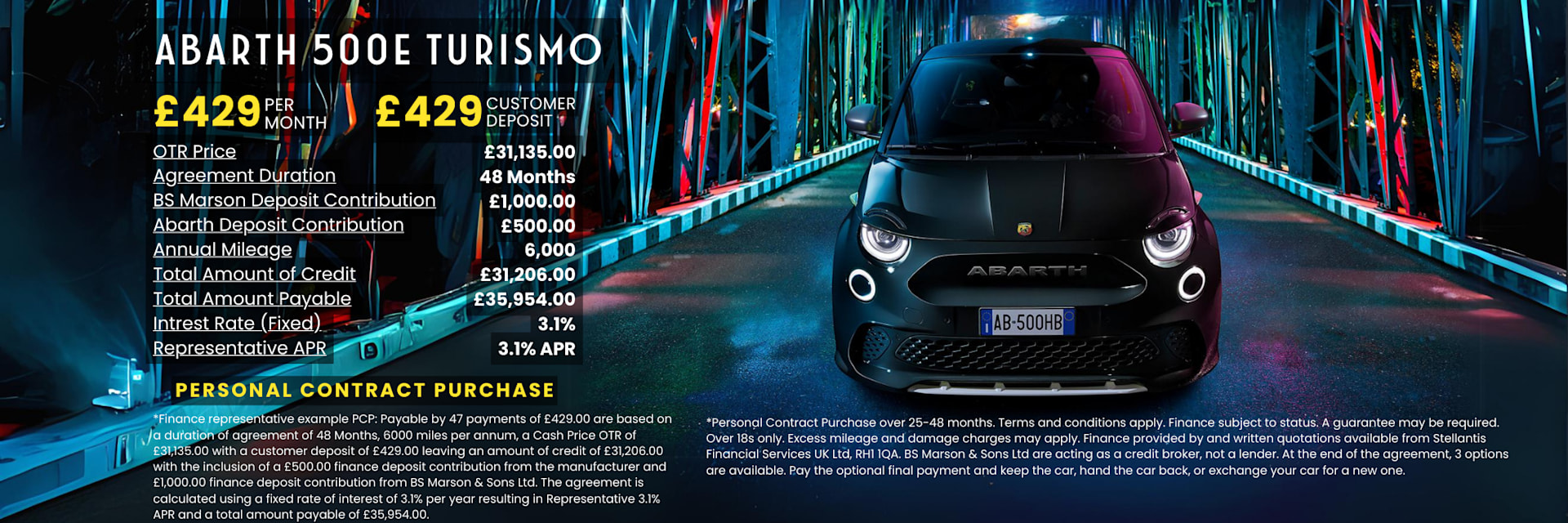 2025 Q4 Abarth 500e Offer Website Homepage Banner