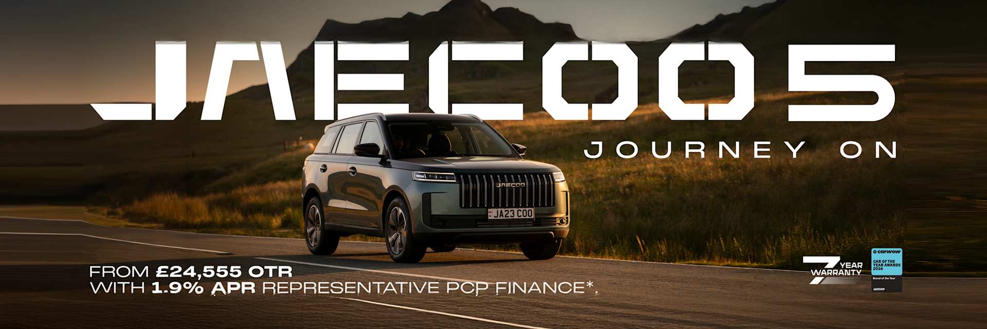 JAECOO 5 on 1.9% APR Representative Finance