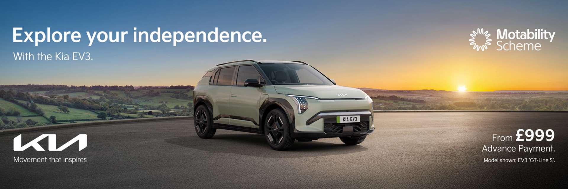 The Kia EV3- from £999 Advance Payment