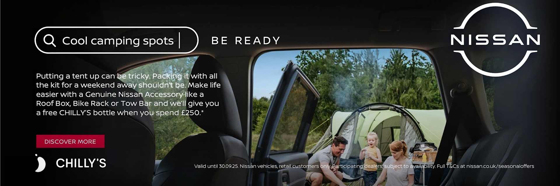 Free CHILLY's Bottle when you spend £250 on Genuine Nissan Accessories 