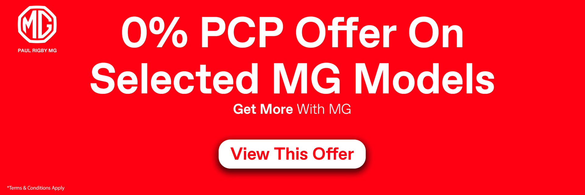 0% PCP On MG4 EV Website Banner
