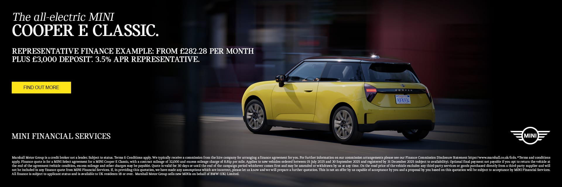 ALL-ELECTRIC MINI COOPER E CLASSIC.
