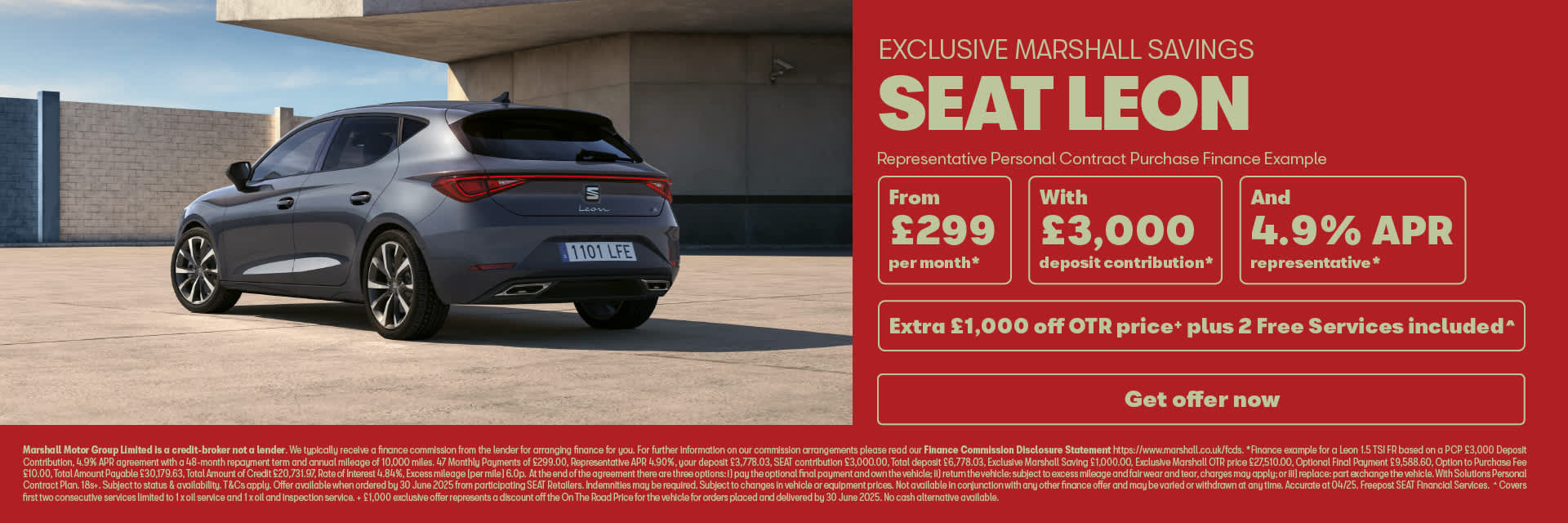 SEAT Leon Personal Contract Purchase Offer