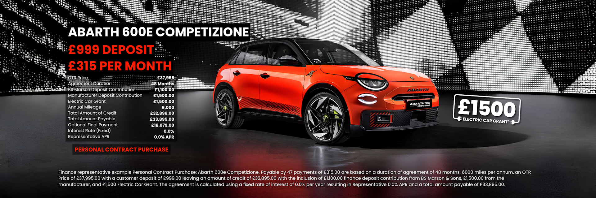 Q2 2026 Abarth 600e Comp PCP Offer