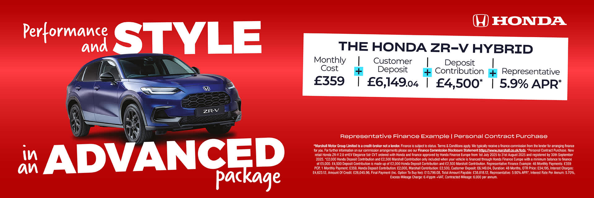 HONDA ZR-V PERSONAL CONTRACT PURCHASE OFFER