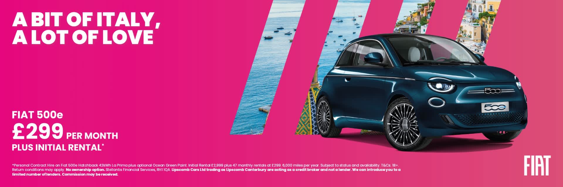 Fiat 500E From £299 Per Month