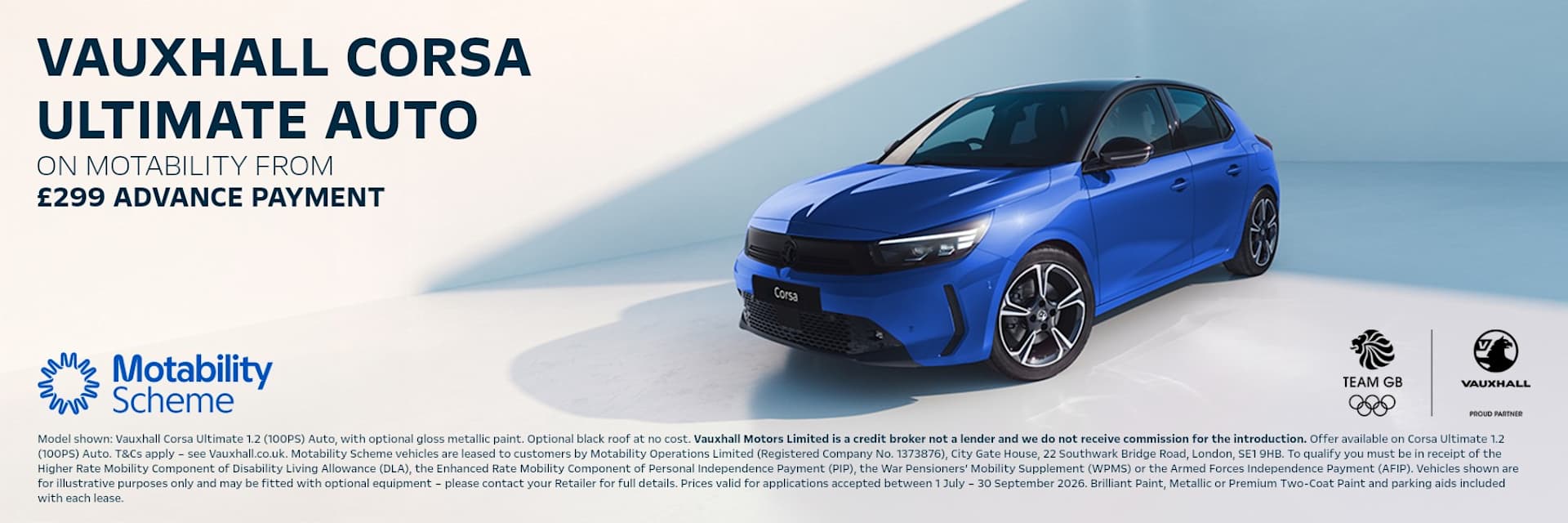 Vauxhall Corsa Motability Offer