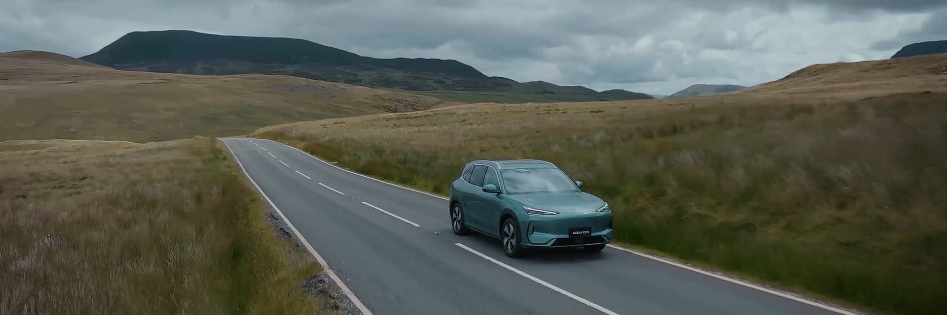 Geely EX5 driving on country road