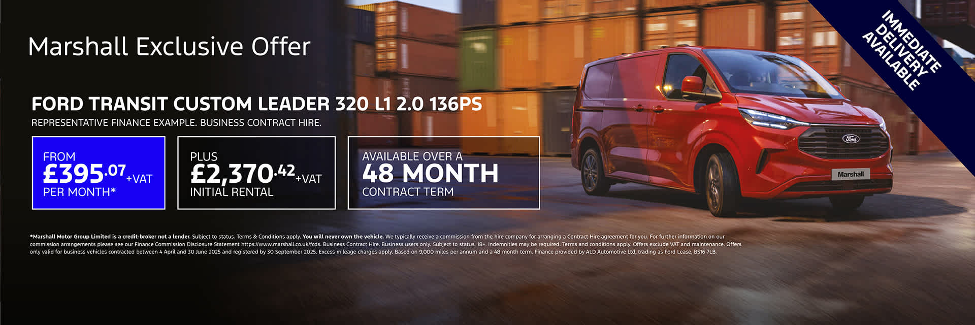 Ford Transit Custom Business Contract Offer