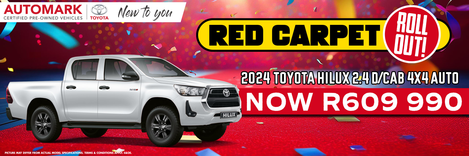 2024 Hilux 2.4 GD-6 D/Cab 4x4 Auto — R609,990 (Automark Certified)