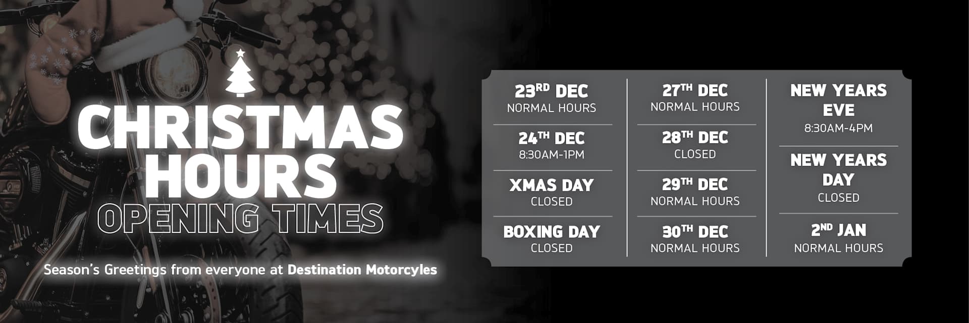 Christmas Opening Hours 2025