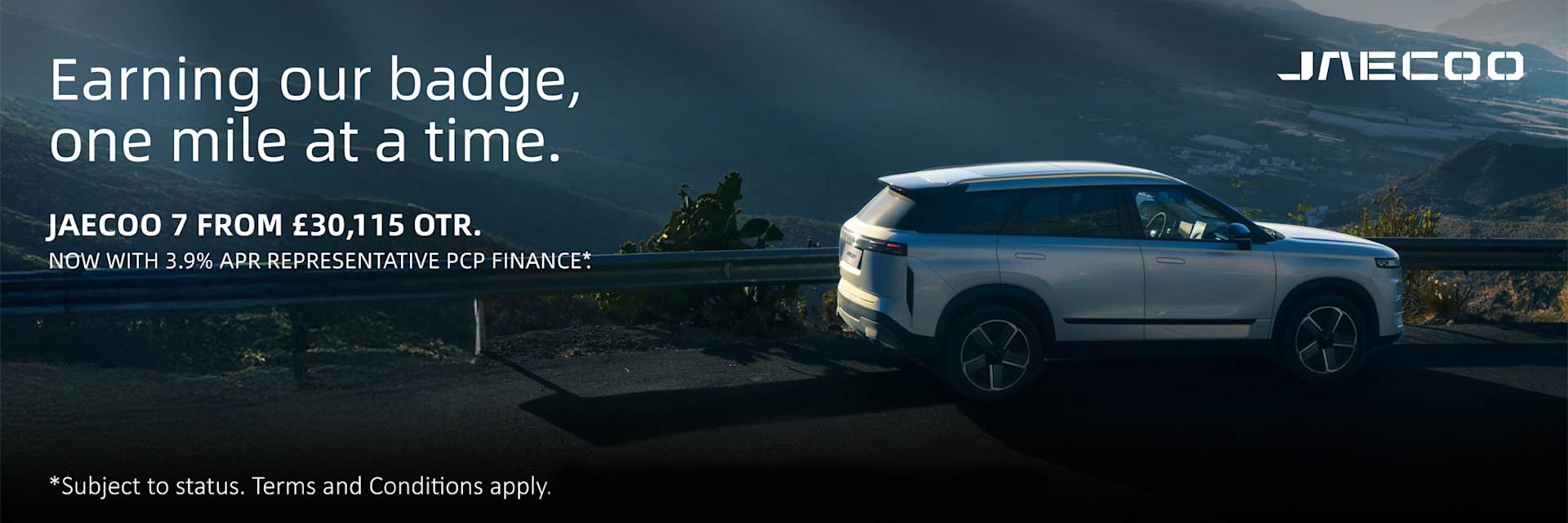 JAECOO 7 from £30,115 OTR 3.9% APR on PCP