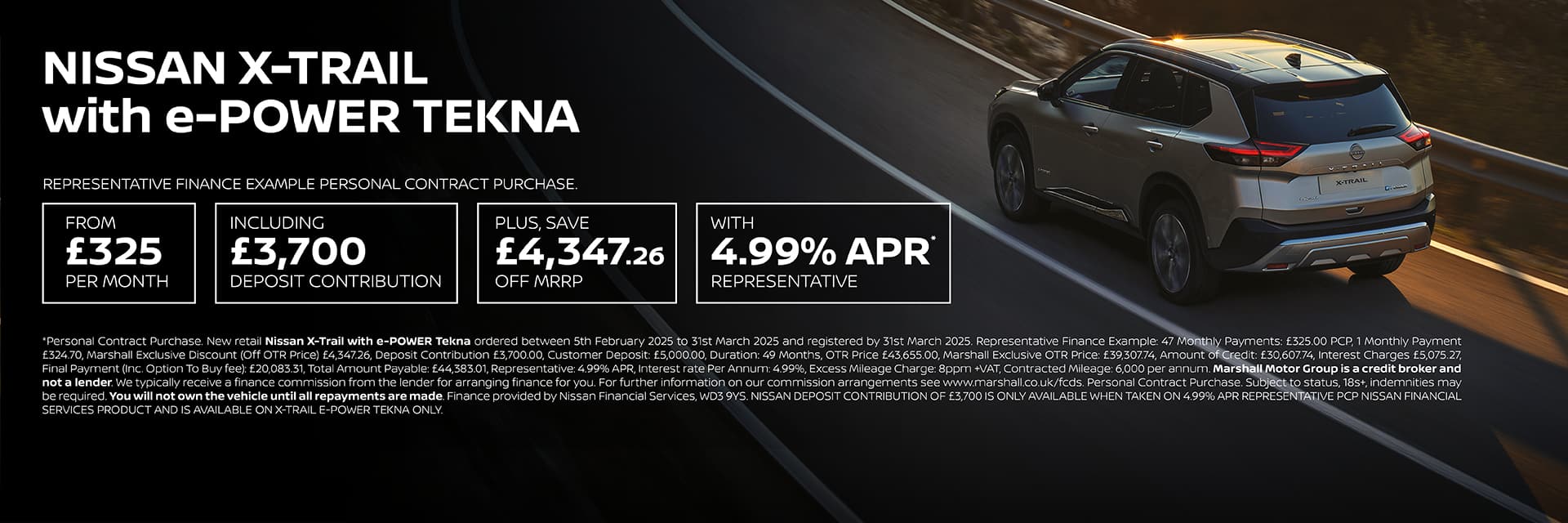 NISSAN X-TRAIL PERSONAL CONTRACT PURCHASE EXCLUSIVE OFFER