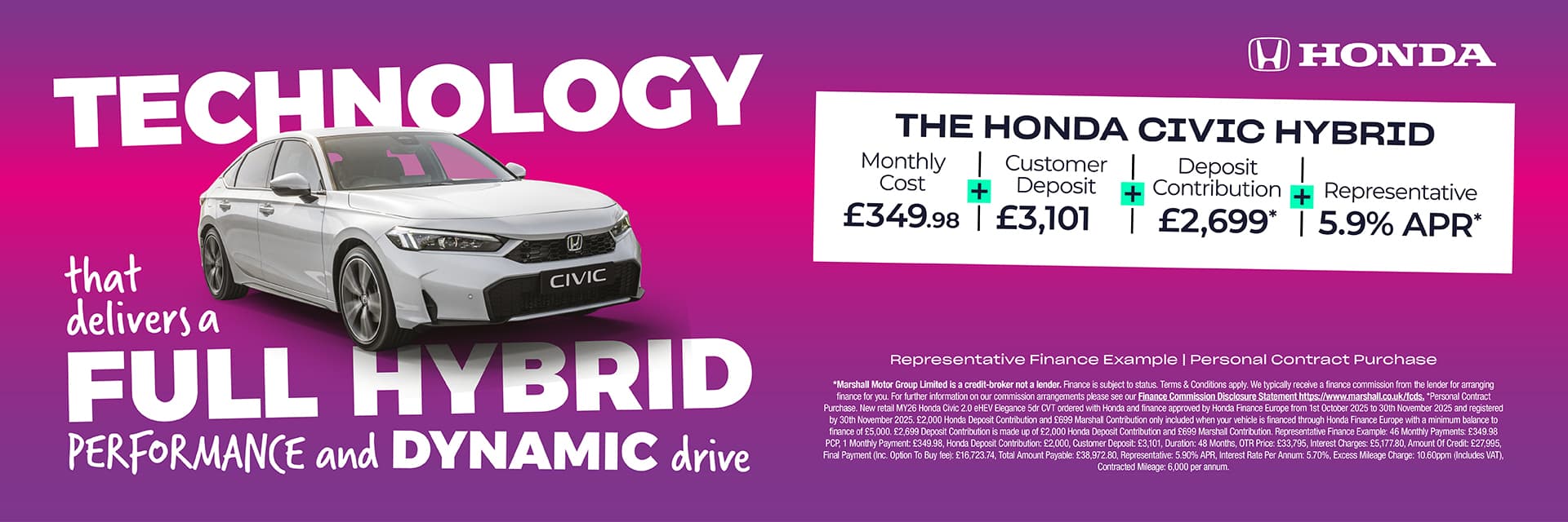 NEW HONDA CIVIC PERSONAL CONTRACT PURCHASE OFFER
