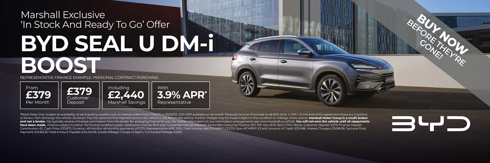 BYD SEAL U DM-i Personal Contract Purchase Offer - 3.9% APR Representative*.