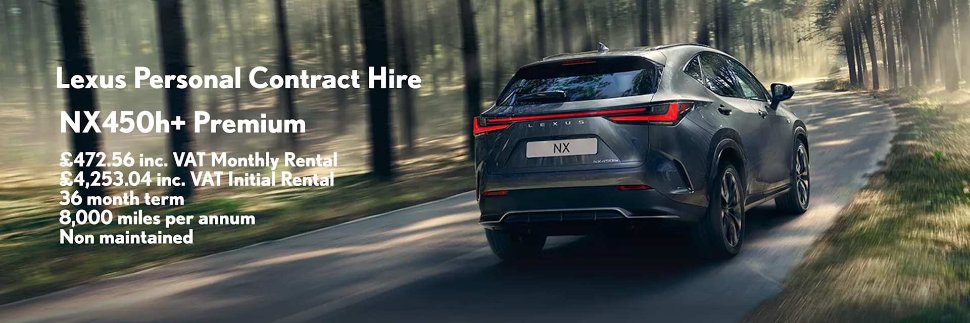 Lexus NX450h+ Personal Contract Hire Offer