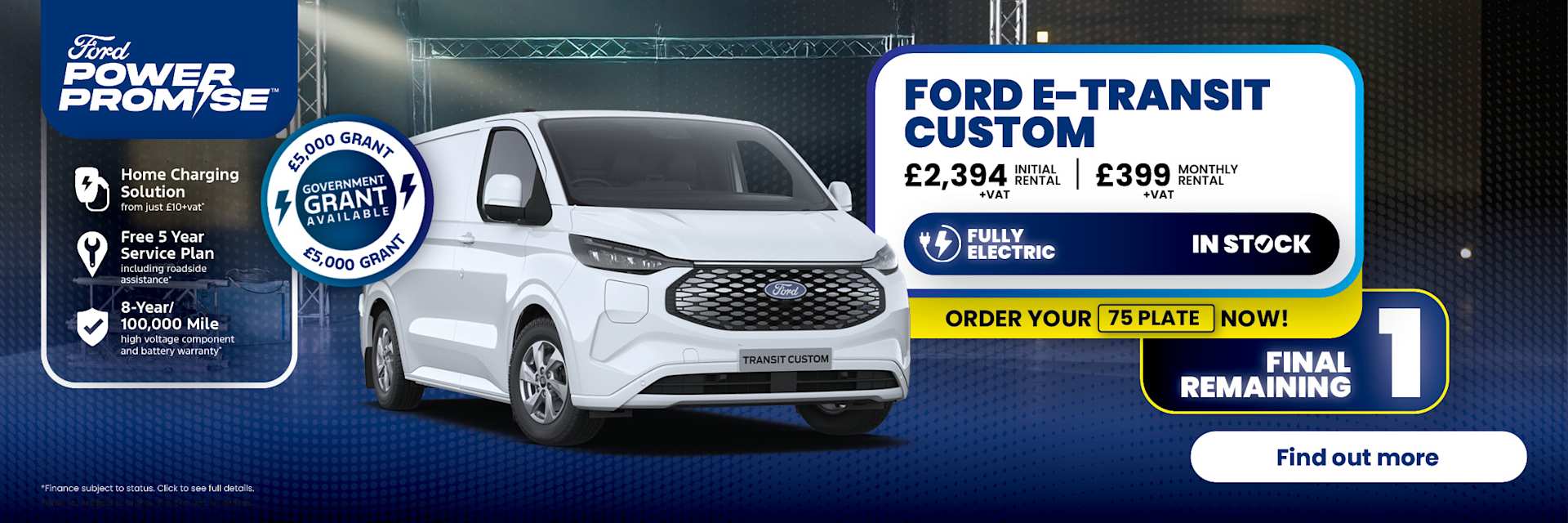 Ford E-Transit Custom Stock Offer 