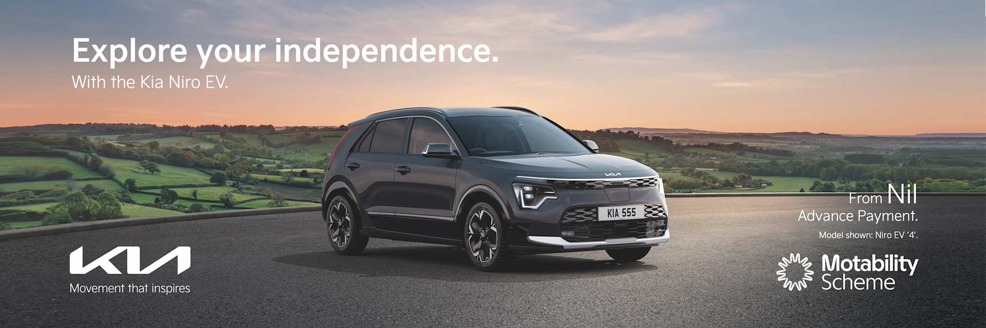Kia Niro EV from Nil advance payment on Motability