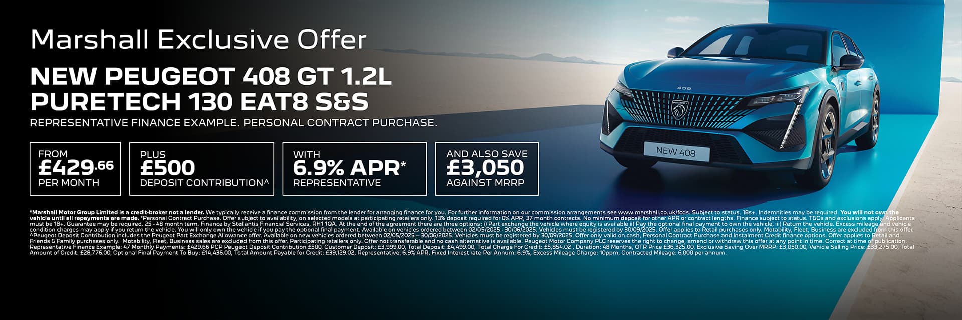 PEUGEOT 408 PERSONAL CONTRACT PURCHASE OFFER