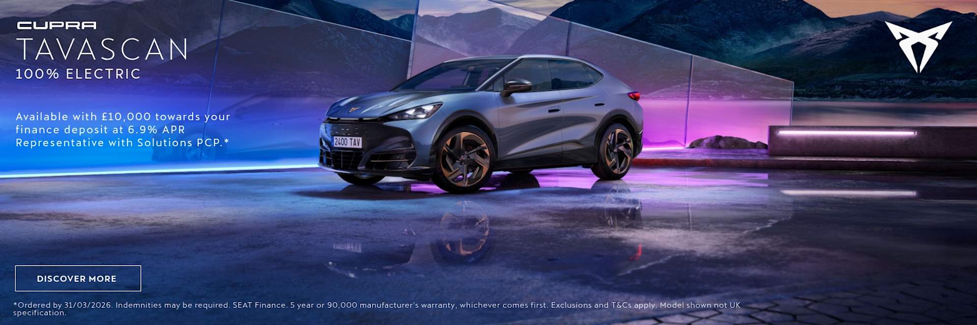 CUPRA Tavascan - Now available with £10,000 towards your finance deposit at 6.9% APR
