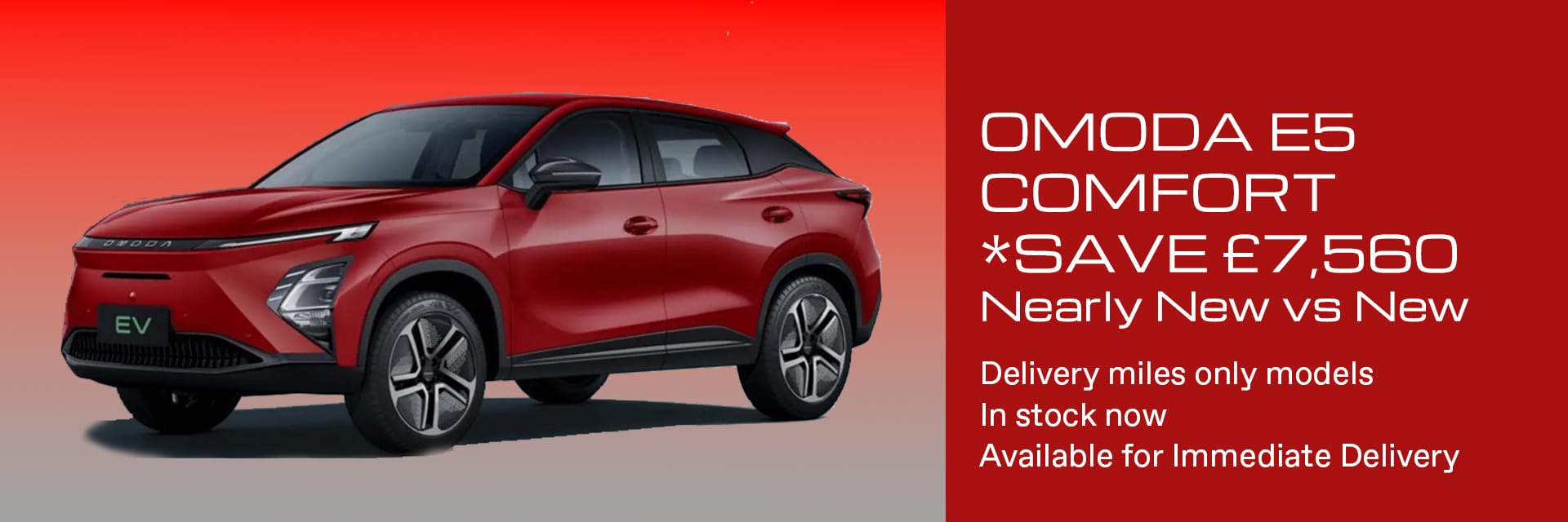 Save £7,560 on delivery miles Omoda E5 Comfort models