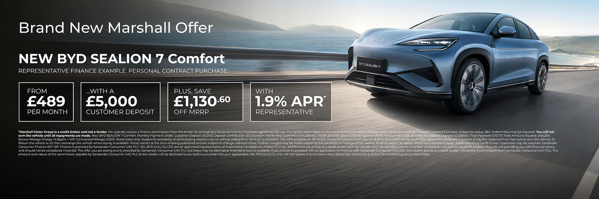 BYD SEALION Personal Contract Purchase Offer - 1.9% APR Representative*.
